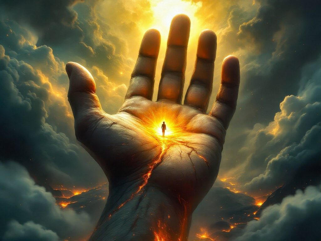 ai generated, hand, god, clouds, sky, protection, heaven, spiritual, nature, fire-9306653.jpg