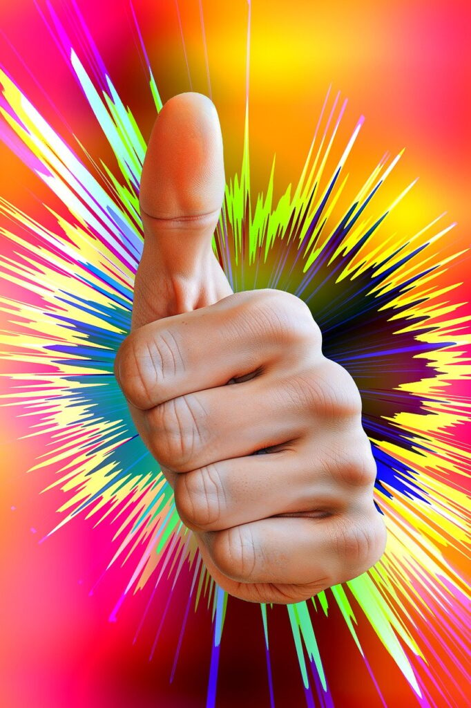 thumbs up, like, explosion, symbol, hand, positive, motivation, cartoon, pop-9333431.jpg